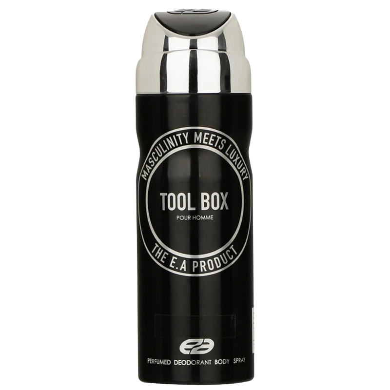 اسپری بدن تول باکس عمادآرا (Emadara Tool Box Body Spray 200ml) اسپری تولباکس مشکی