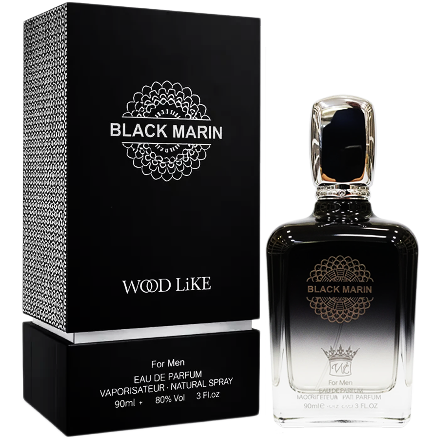 ادو پرفیوم مردانه بلک مارین از برند وودلایک (Wood Like Black Marin For Men EDP 90ml) اورجینال، بلک مارین نقره ای وودلایک