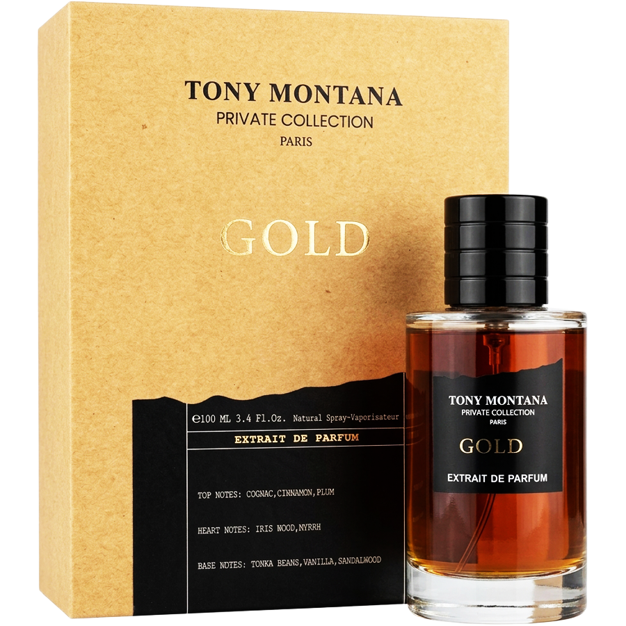 اکستریت د پرفیوم گلد از کالکشن پرایوت تونی مونتانا (Tony Montana Private Collection Gold Extrait De Parfum 100ml) گلد تونی مونتانا اورجینال