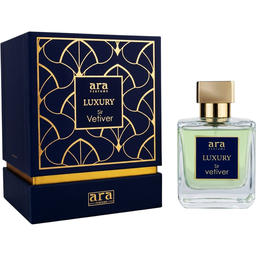اکستریت د پرفیوم سر وتیور از سری لاکچری برند آرا پرفیوم (Ara Perfume Luxury Series Sir Vetiver Extrait De Parfum 100ml) سر وتیور آرا پرفیوم - وتیور آرا لاکچری
