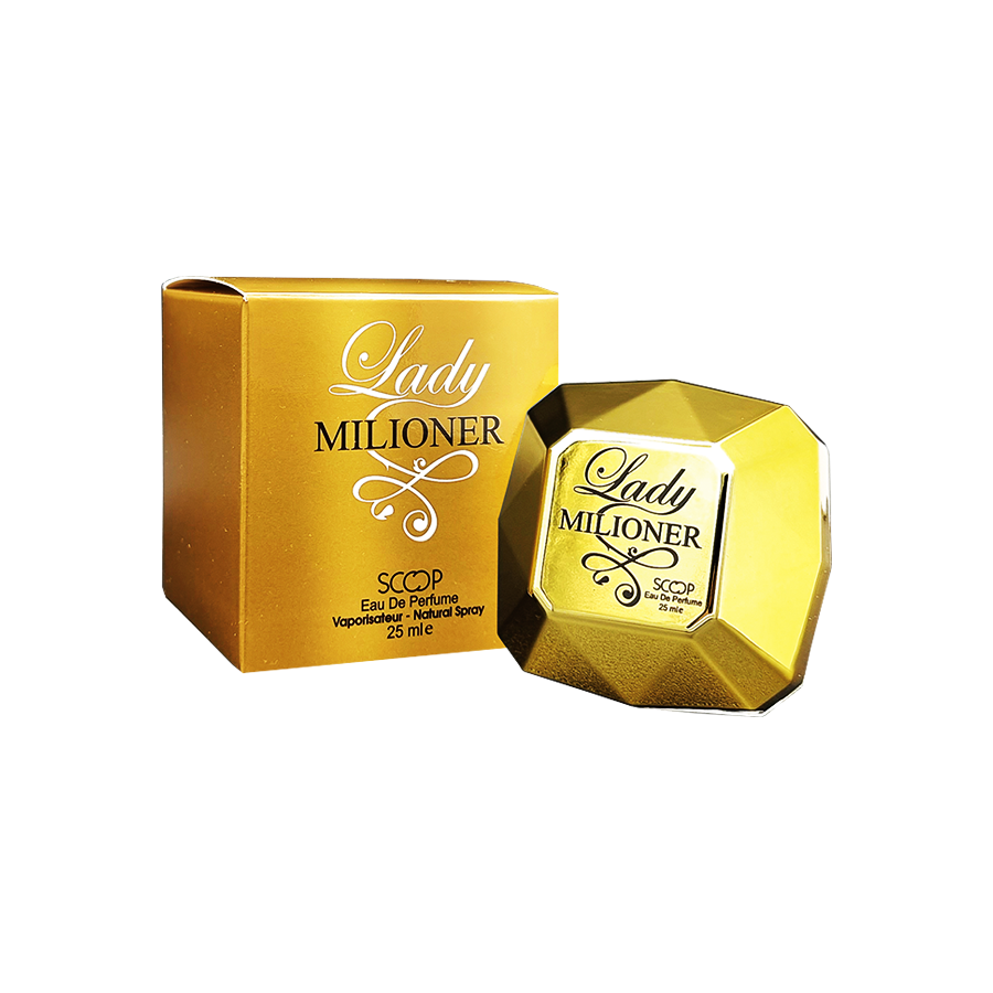 ادو پرفیوم 25میل میلیونر از برند اسکوپ (Scoop Milioner EDP 25ml) مینی ادکلن لیدی میلیون اسکوپ