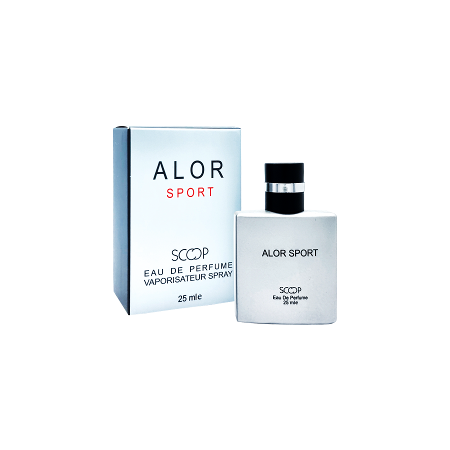 ادو پرفیوم 25میل الور اسپرت از برند اسکوپ (Scoop Alor Sport EDP 25ml) مینی ادکلن شنل الور هوم اسپرت اسکوپ - چنل الور هوم اسپرت اسکوپ