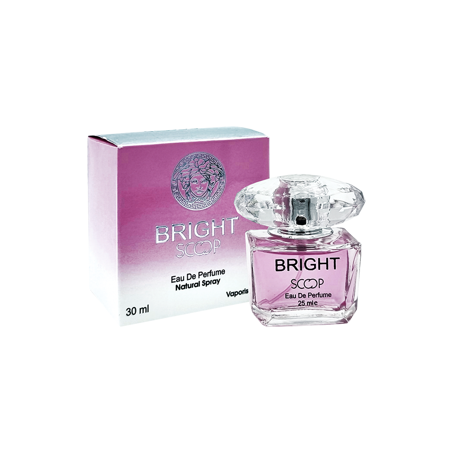 ادو پرفیوم 30میل برایت از برند اسکوپ (Scoop Bright EDP 30ml) مینی ادکلن ورساچه برایت کریستال اسکوپ - ورساچه صورتی اسکوپ