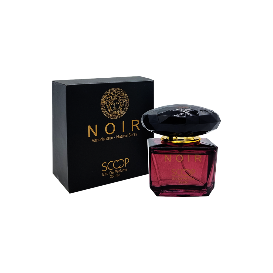 ادو پرفیوم 25میل نویر از برند اسکوپ (Scoop Noir EDP 25ml) مینی ادکلن ورساچه کریستال نویر اسکوپ