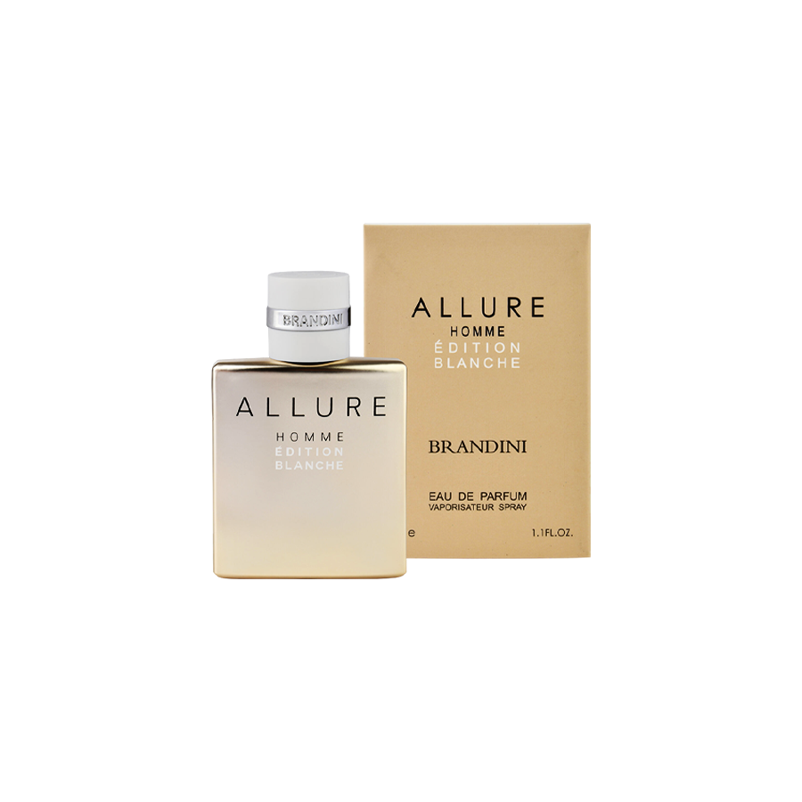 ادو پرفیوم 33میل الور هوم ادیشن بلان از برند برندینی (Brandini Allure Homme Edition Blanche EDP 33ml) مینی ادکلن الور هوم ادیشن بلان برندینی - الور هوم ادیشن بلانچ برندینی 