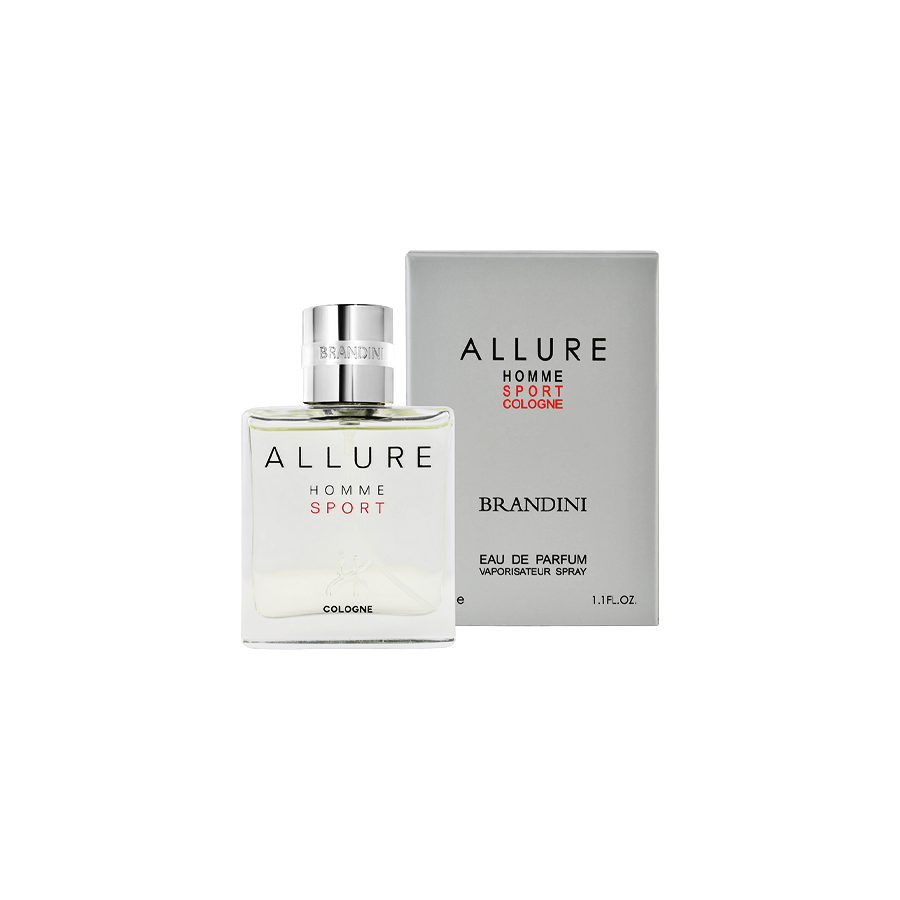 ادو پرفیوم 33میل الور هوم اسپرت کولون از برند برندینی (Brandini Allure Homme Sport Cologne EDP 33ml) مینی ادکلن الور هوم اسپرت کولون برندینی - الور کولون برندینی 