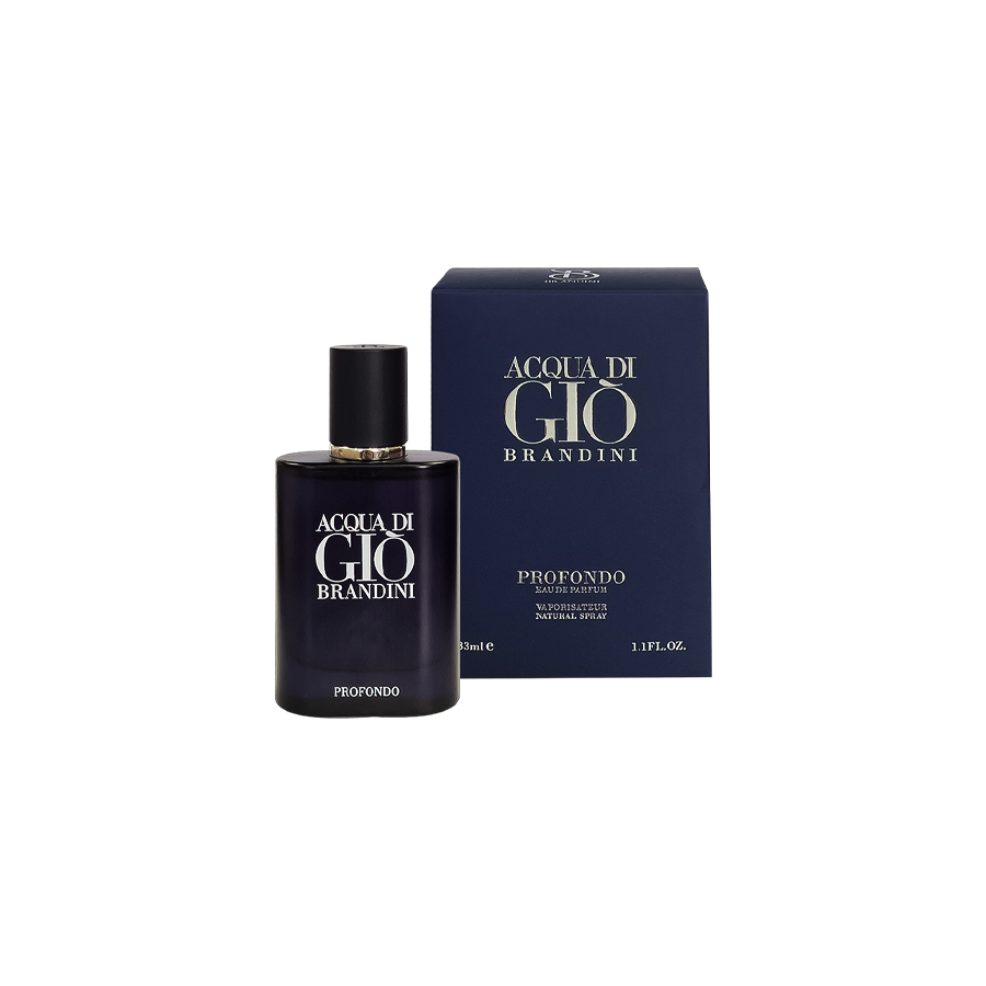 ادو پرفیوم 33میل آکوا دی جیو پروفوندو از برند برندینی (Brandini Acqua Di Gio Profondo EDP 33ml) مینی ادکلن آکوا دی جیو پروفوندو برندینی - برندینی آکوا دی جیو پروفوندو - جیو آبی برندینی