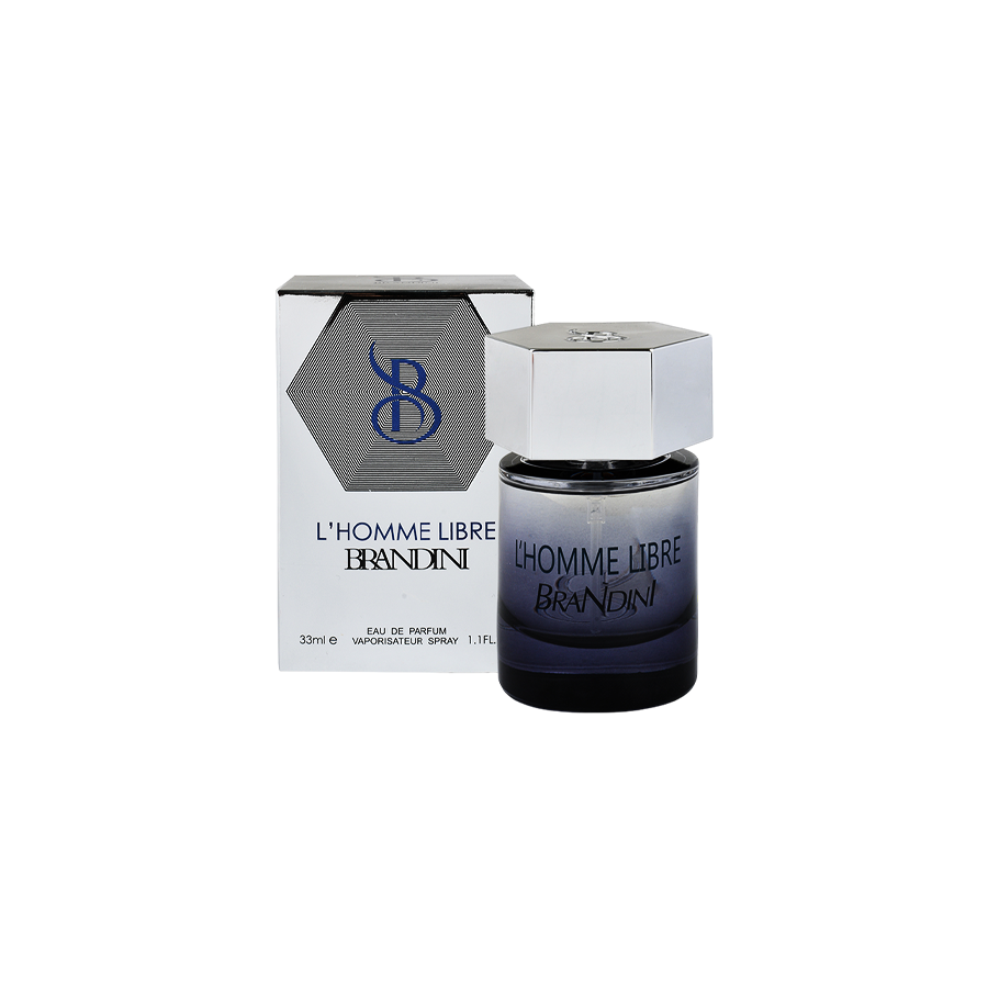 ادو پرفیوم 33میل ل هوم لیبره از برند برندینی (Brandini L'Homme Libre EDP 33ml) مینی ادکلن ل هوم لیبره برندینی - برندینی ل هوم لیبره - لیبر مردانه برندینی - برندینی لیبره مردانه